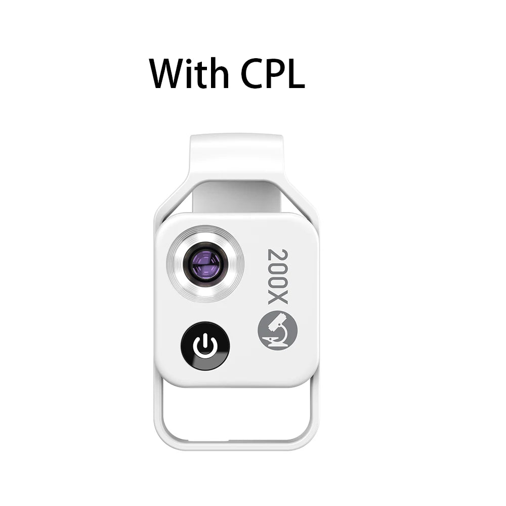 APEXEL 200X Microscope Lens for Mobile Phone Macro Lens with CPL Filter LED Light HD Camera Magnifying Lens Phone Accessories