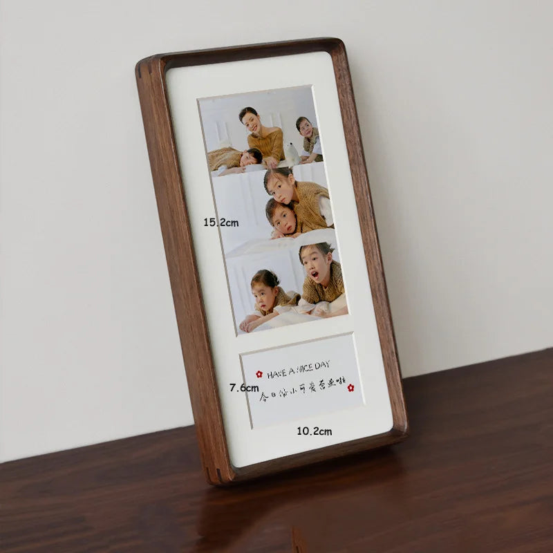 Premium Solid Wood Triple Photo Frame Round Corner Hanging Display Frame for Couples, Children, Picture Frame for Home Décor