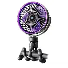 Mini Octopus Fan with Flexible Tripod Portable Handheld Rechargebale Baby Car Seat Adjustable Degree for Office Room Car