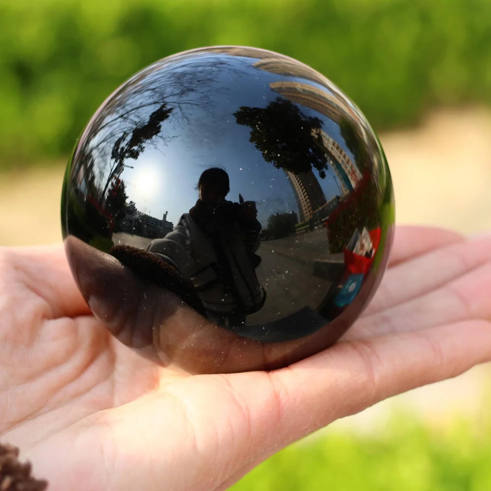 1 Obsidian and Quartz Crystal Ball | Classic Stone Ball, Suitable for Office and Home Décor,Ideal As A Birthday and Holiday Gift