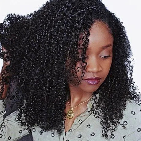 Queen Weave Beauty Kinky Curly 3 Bundles Deal Brazilian 100% Human Hair Extension Natural Black 12-24" Free Shipping