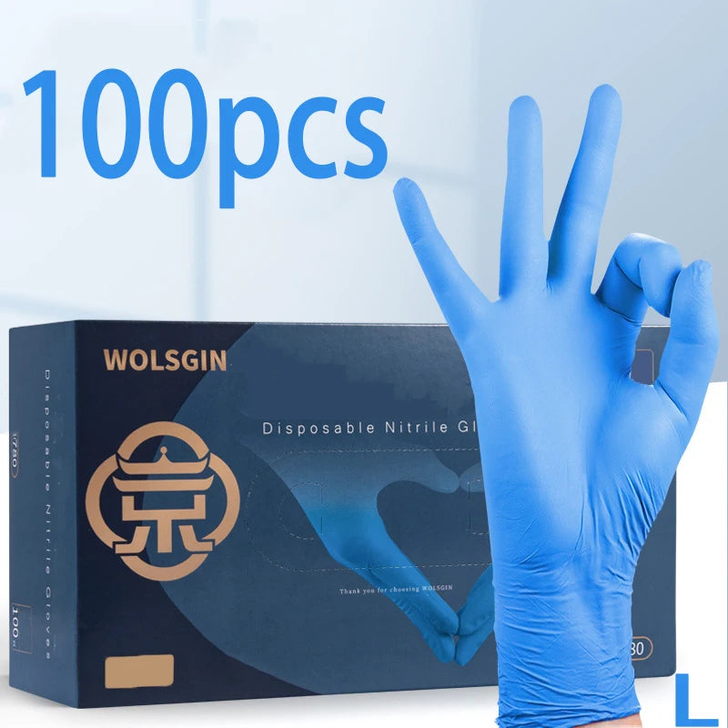 20/50/100 Pure Nitrile Gloves, Disposable Powder-Free Latex Gloves for Home Cleaning, Beauty Salons, Work, and Kitchen Use