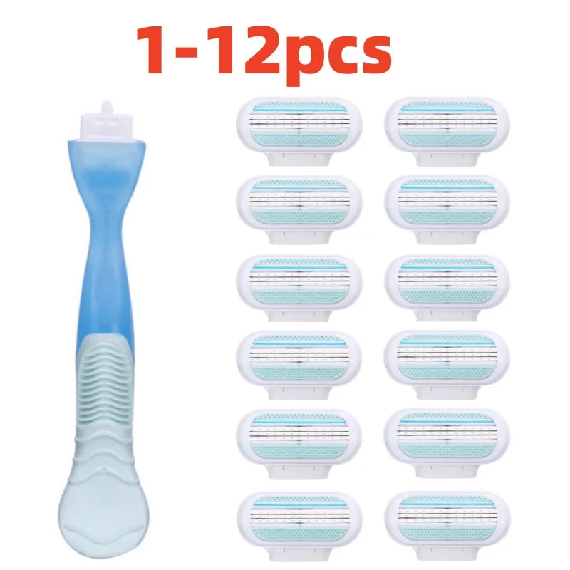 YS00063---Women Safety Razor Blades Face/ Leg/ Armpit/ Bikini Beauty Hair Removal Shaving Compatible Venus Shaver