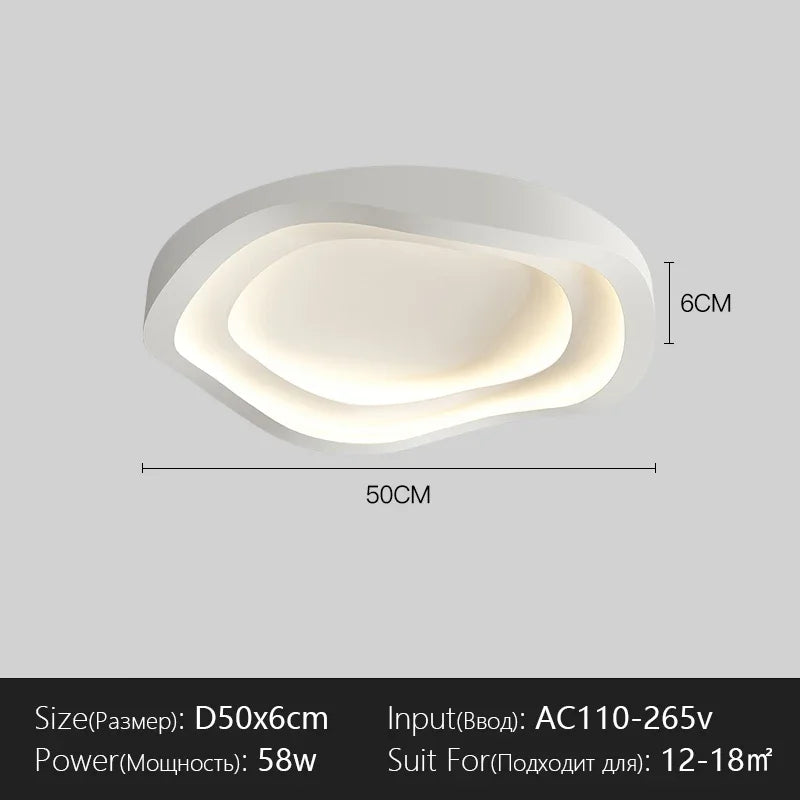 Modern LED Ceiling Lights Chandelier Round White Lamps Bedroom Study Dining Room Kitchen Home Art Designe Lighting Fixtures