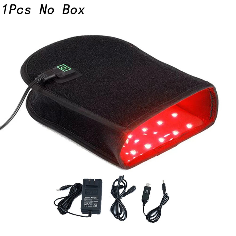 LED Red Light Glove 660nm & 850nm Infrared Light Therapy for Wrist Fingers Hand Arthritis Beauty Fatigue Relief USB Plug-in