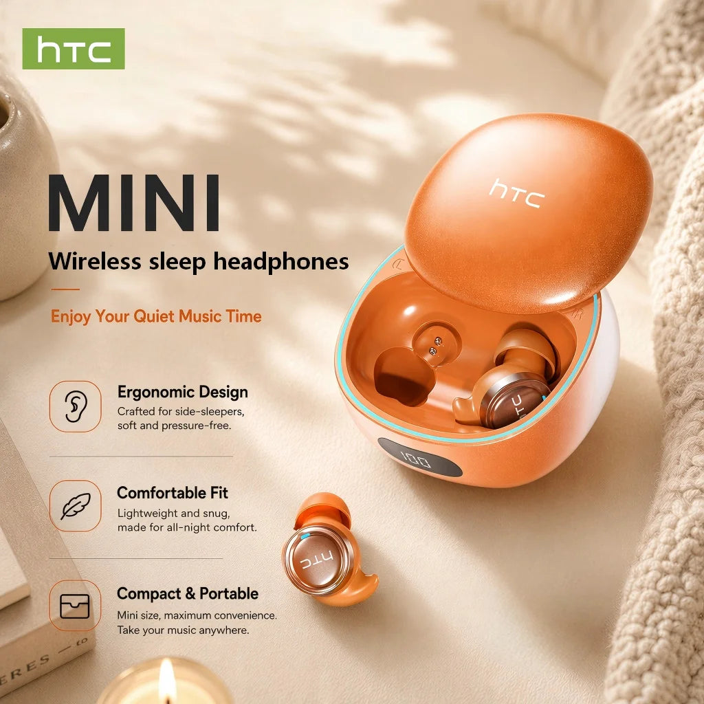 HTC NE96 Wireless Bluetooth V6.0 Earphones TWS Wireless Headphones Power Display Noise Reduction Mini In-Ear Earbuds for Sleep