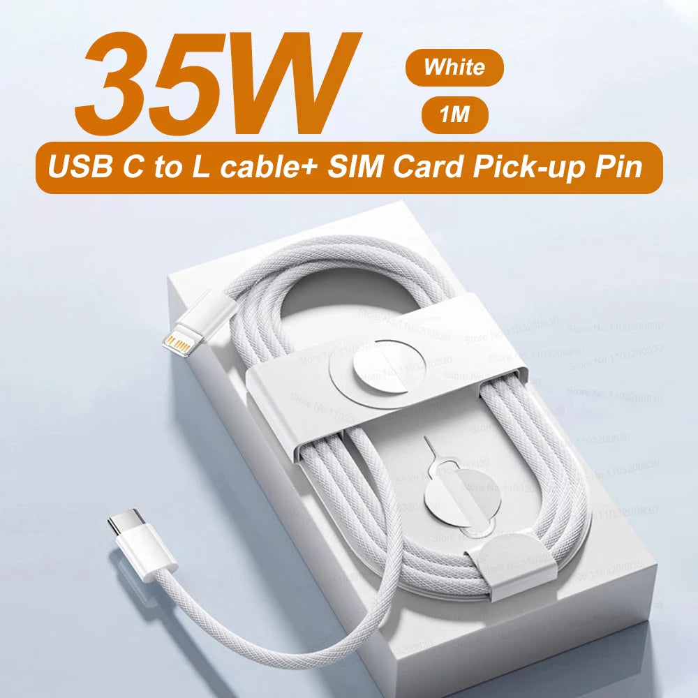 1-50Pcs 35W Type-C to Type C Weaving Cables For iPhone 11 12 13 14 15 16 17 Pro Max Fast Charging USB C Cable Phone Accessories