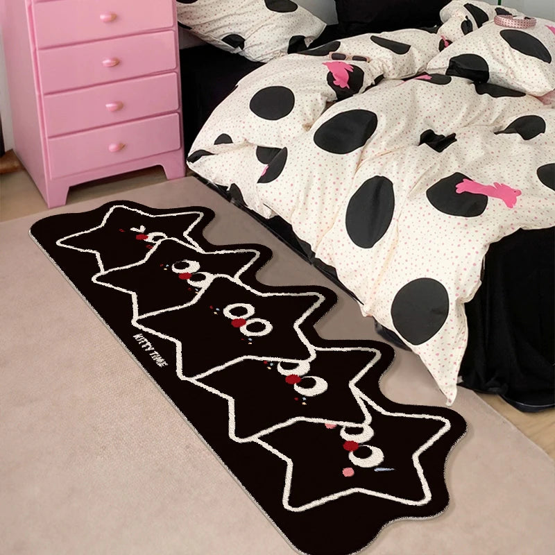 VIKAMA Cartoon Star Rug Soft, cosy and non-slip Entrance hall doormat Bedroom entrance rug Bedside carpet Home décor