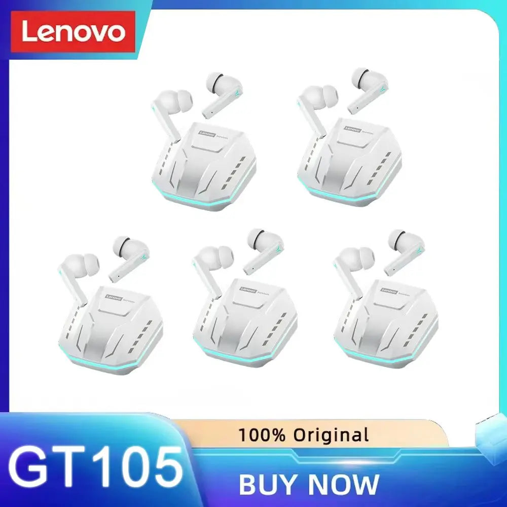 Lenovo GT105 Gaming Headphones Bluetooth 6.0 Wireless Earphones RGB Lighting Esports Earbuds Ultra-Low Latency 24H Playtime Gift