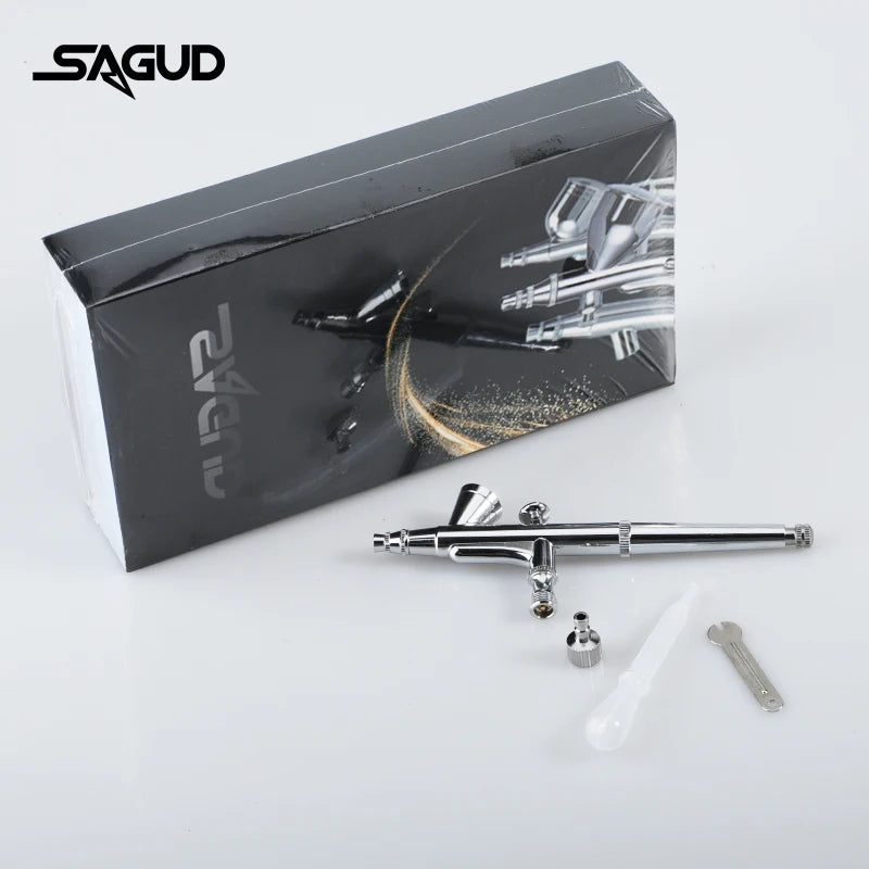 SAGUD Airbrush Model SD-135 0.2mm Multipurpose Dual-Action Gravity Feed Airbrush Set Kit for Illustration Beauty Cake Decoration
