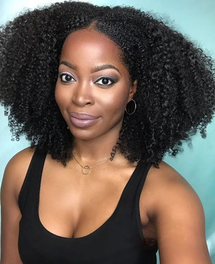 Queen Weave Beauty Kinky Curly 3 Bundles Deal Brazilian 100% Human Hair Extension Natural Black 12-24" Free Shipping