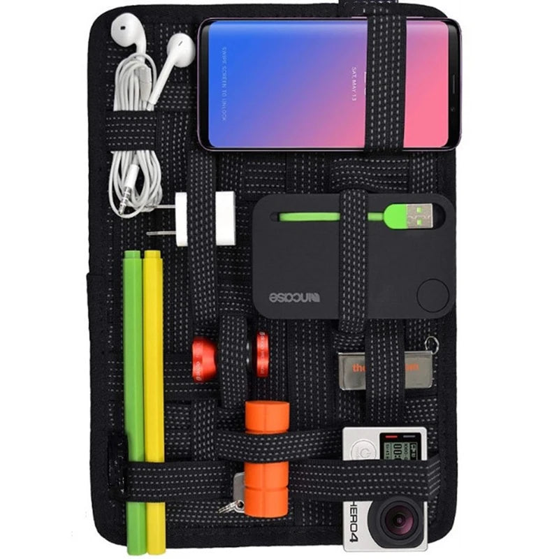 Travel Carrying Elastic Organizer Plate Electronics Accessories Organizer Plate Portable Phone Accessories Storage
