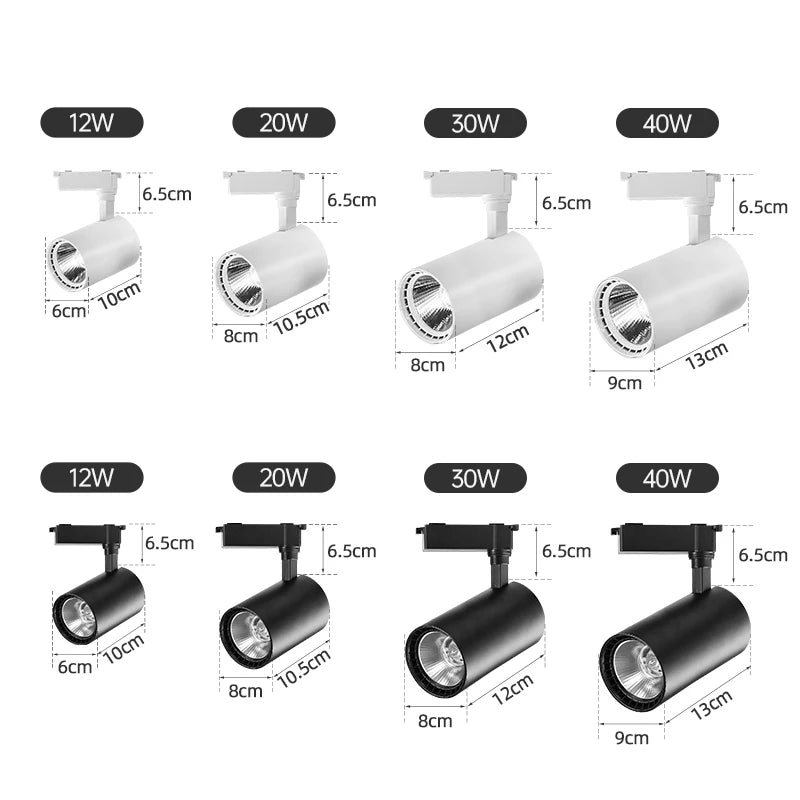 Full Set Track Light Led Spot110-265V COB Rail Lighting Fixture for Clothing Store Spotlight Home Ceiling Lights Led Track Lamp