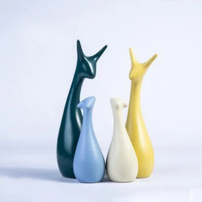 Modern Feng Shui Ceramic Figurines Livingroom Ornaments Home Furnishing Decoration Crafts Office Room Accessories Wedding Gifts