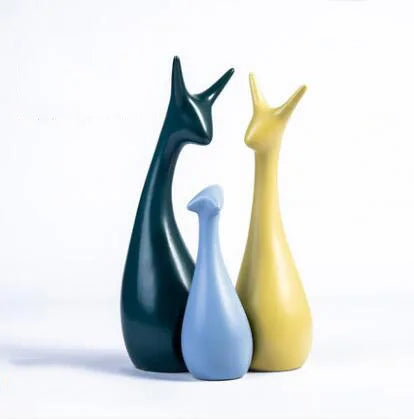 Modern Feng Shui Ceramic Figurines Livingroom Ornaments Home Furnishing Decoration Crafts Office Room Accessories Wedding Gifts