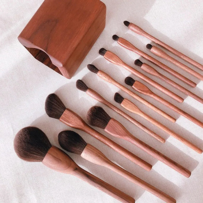 Wood Makeup Brushes Set Cosmetic Powder Blush Foundation Sculpting Eye Shadow Professional Beauty Make Up Brush
