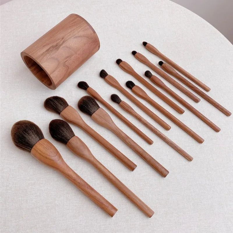 Wood Makeup Brushes Set Cosmetic Powder Blush Foundation Sculpting Eye Shadow Professional Beauty Make Up Brush