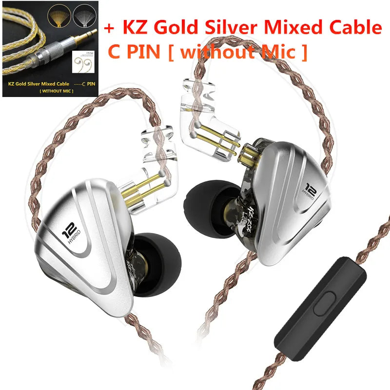 KZ ZSX 1DD+5BA Hybrid Drivers HIFI Bass Earbuds In-Ear Monitor Noise Cancelling Earphones Metal Headset KZ ZAX ZS10 PRO ASX DQ6