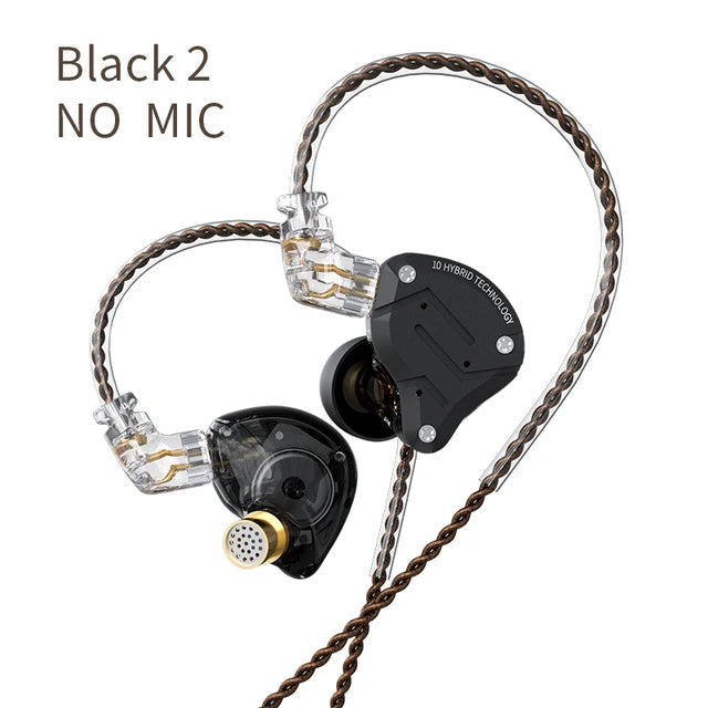 KZ ZS10 Pro 4BA+1DD Metal Headset Hybrid 10 drivers HIFI Bass Earbuds In Ear Monitor Sport Noise Cancelling Earphones KZ ZAX ZSX