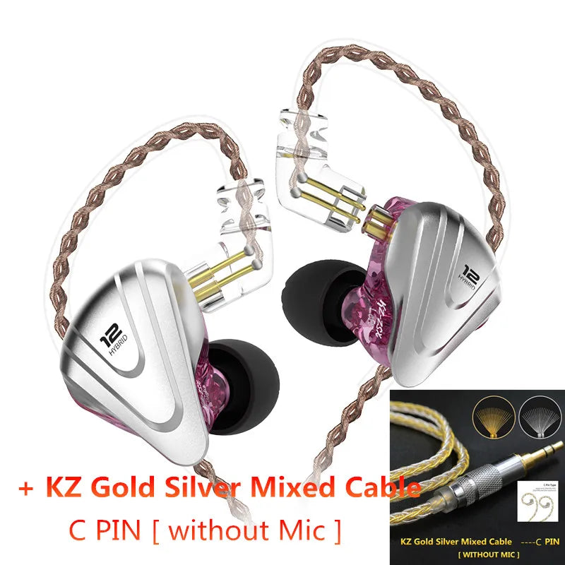 KZ ZSX 1DD+5BA Hybrid Drivers HIFI Bass Earbuds In-Ear Monitor Noise Cancelling Earphones Metal Headset KZ ZAX ZS10 PRO ASX DQ6