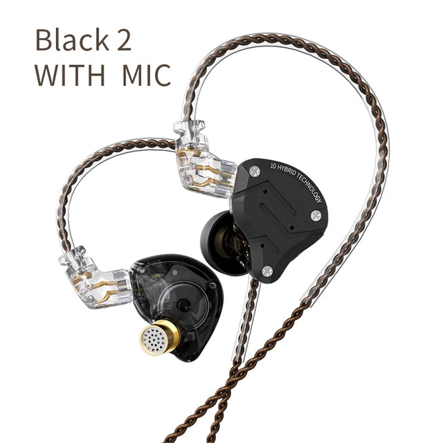 KZ ZS10 Pro 4BA 1DD Hybrid In Ear Metal Earphones10 Drivers HIFI Bass Earbuds Monitor Sport Noise Cancelling Headset ZSX ZAX Z3