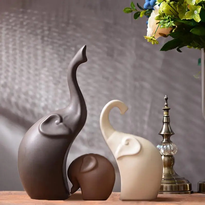 Modern Feng Shui Ceramic Figurines Livingroom Ornaments Home Furnishing Decoration Crafts Office Room Accessories Wedding Gifts