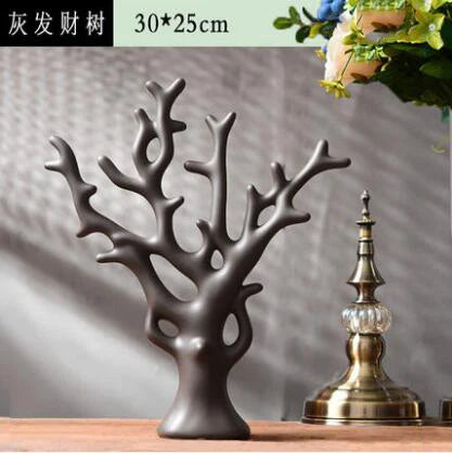 Modern Feng Shui Ceramic Figurines Livingroom Ornaments Home Furnishing Decoration Crafts Office Room Accessories Wedding Gifts