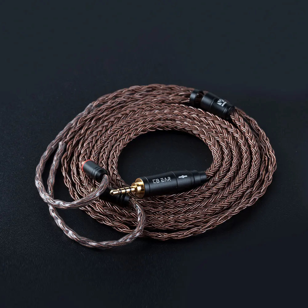 KBEAR 16 Core Pure Copper Earphone Cable 2PIN/MMCX/QDC Earbuds Connector Use For KZ EDX ZSN PRO  BLON BL-03 KBEAR KS1 Headphone
