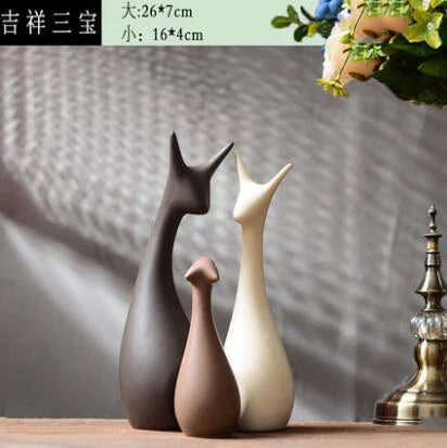Modern Feng Shui Ceramic Figurines Livingroom Ornaments Home Furnishing Decoration Crafts Office Room Accessories Wedding Gifts