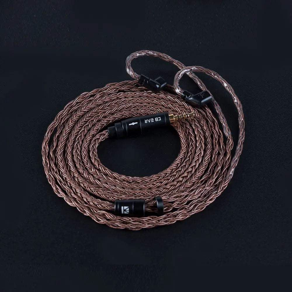 KBEAR 16 Core Pure Copper Earphone Cable 2PIN/MMCX/QDC Earbuds Connector Use For KZ EDX ZSN PRO  BLON BL-03 KBEAR KS1 Headphone