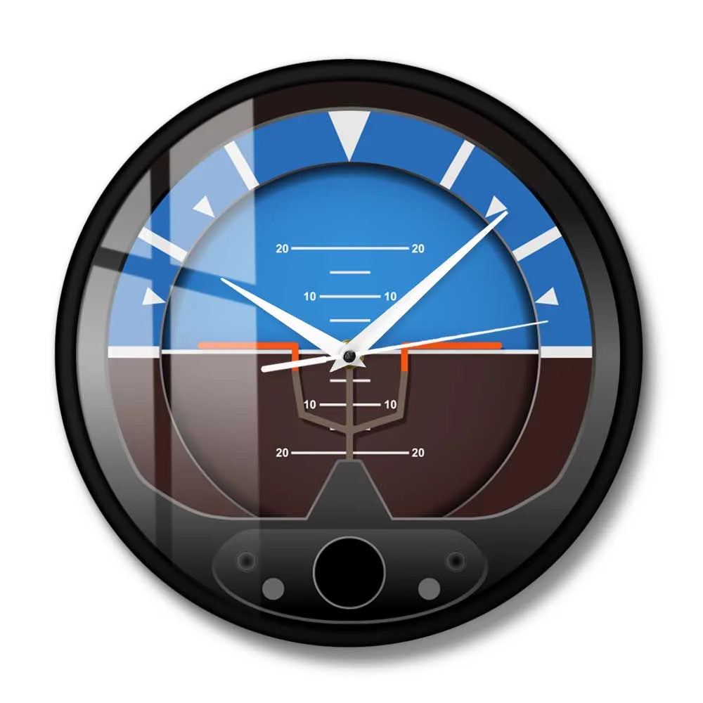 Airspeedometer Flight Instrument Silent Wall Clock Aircraft Attitude Indicator Home Décor Watch Pilots Art Décor Modern Clock
