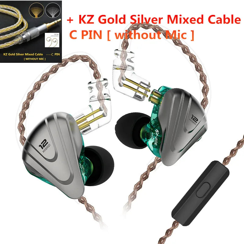 KZ ZSX 1DD+5BA Hybrid Drivers HIFI Bass Earbuds In-Ear Monitor Noise Cancelling Earphones Metal Headset KZ ZAX ZS10 PRO ASX DQ6