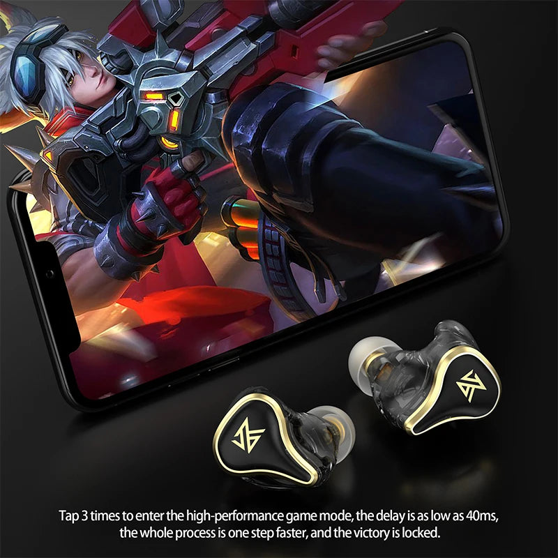 KZ SK10 Pro TWS Bluetooth Wireless 1BA+1DD Hybrid Earphones HiFi Game Earbuds Noise Cancelling Sport Headset Z1 PRO SKS Z3