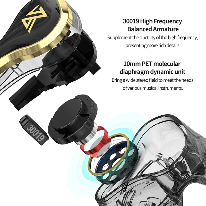 KZ SK10 Pro TWS Bluetooth Wireless 1BA+1DD Hybrid Earphones HiFi Game Earbuds Noise Cancelling Sport Headset Z1 PRO SKS Z3