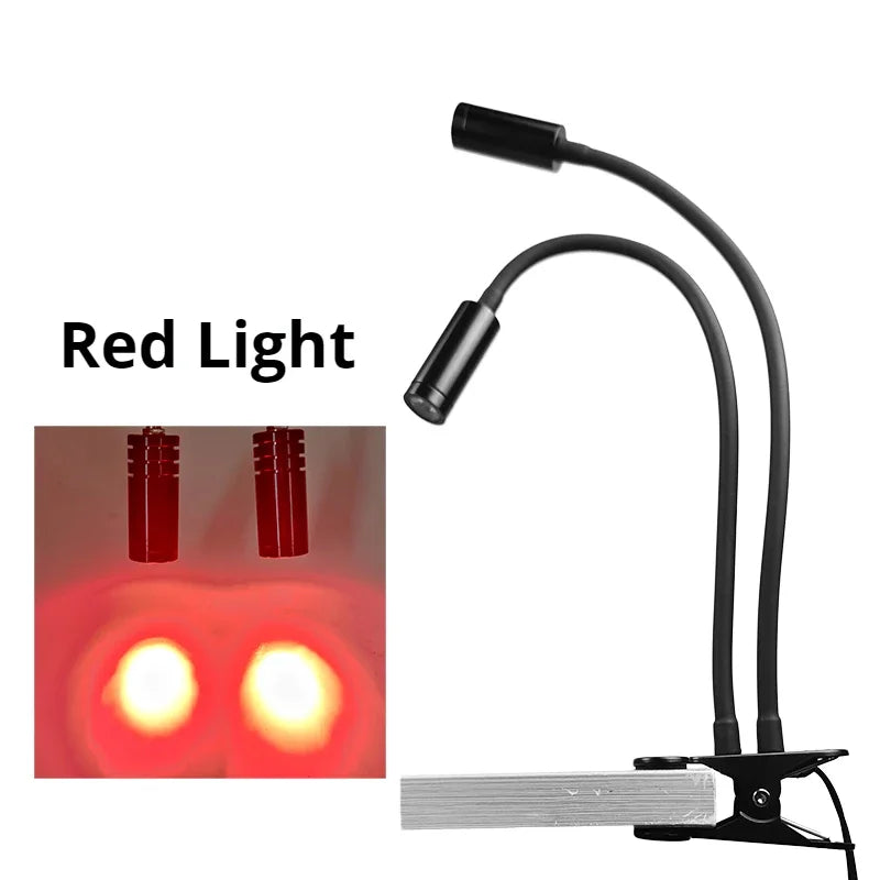 Gooseneck Lamp Microscope LED Light Universal Clamp Light Source Spotlight Cell Phone Electronic Repair Lighting Welding LED