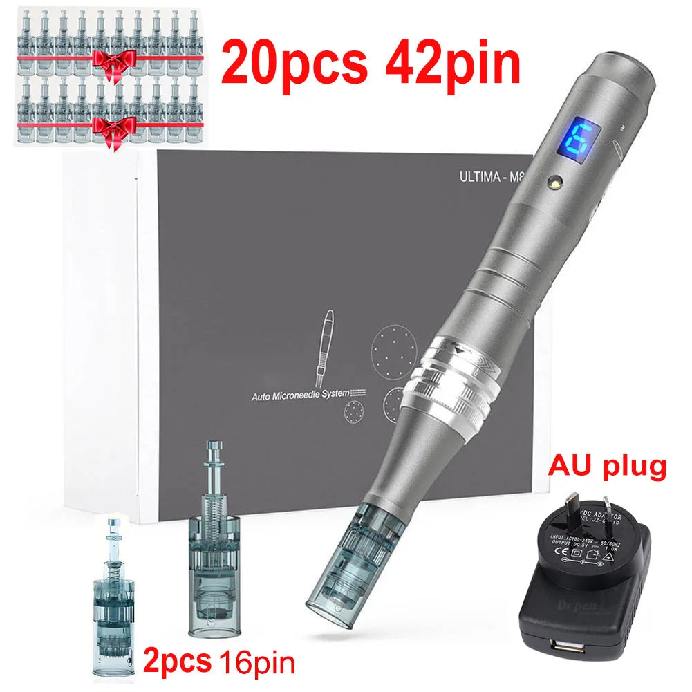 Dr Pen Electric Ultima M8 Pen With 22pcs Cartridge Wireless Derma Microneedle Kit Dermapen Beauty Skin Care Needle Length 0.2mm