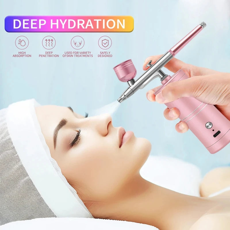 Portable Rechargeable Wireless Spray Gun with Compressor Spray Gun, Used for Facial beauty, nail Art, Tattoo, Cake Making Proces