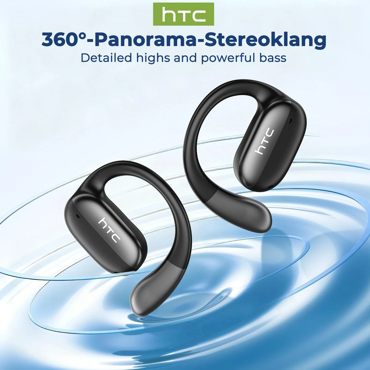 Bluetooth Headset Surround Sound Hi-Fi Stereo Comfort Fit Lightweight Open Ear for Sport Running HTC NE58 Wireless Earbuds
