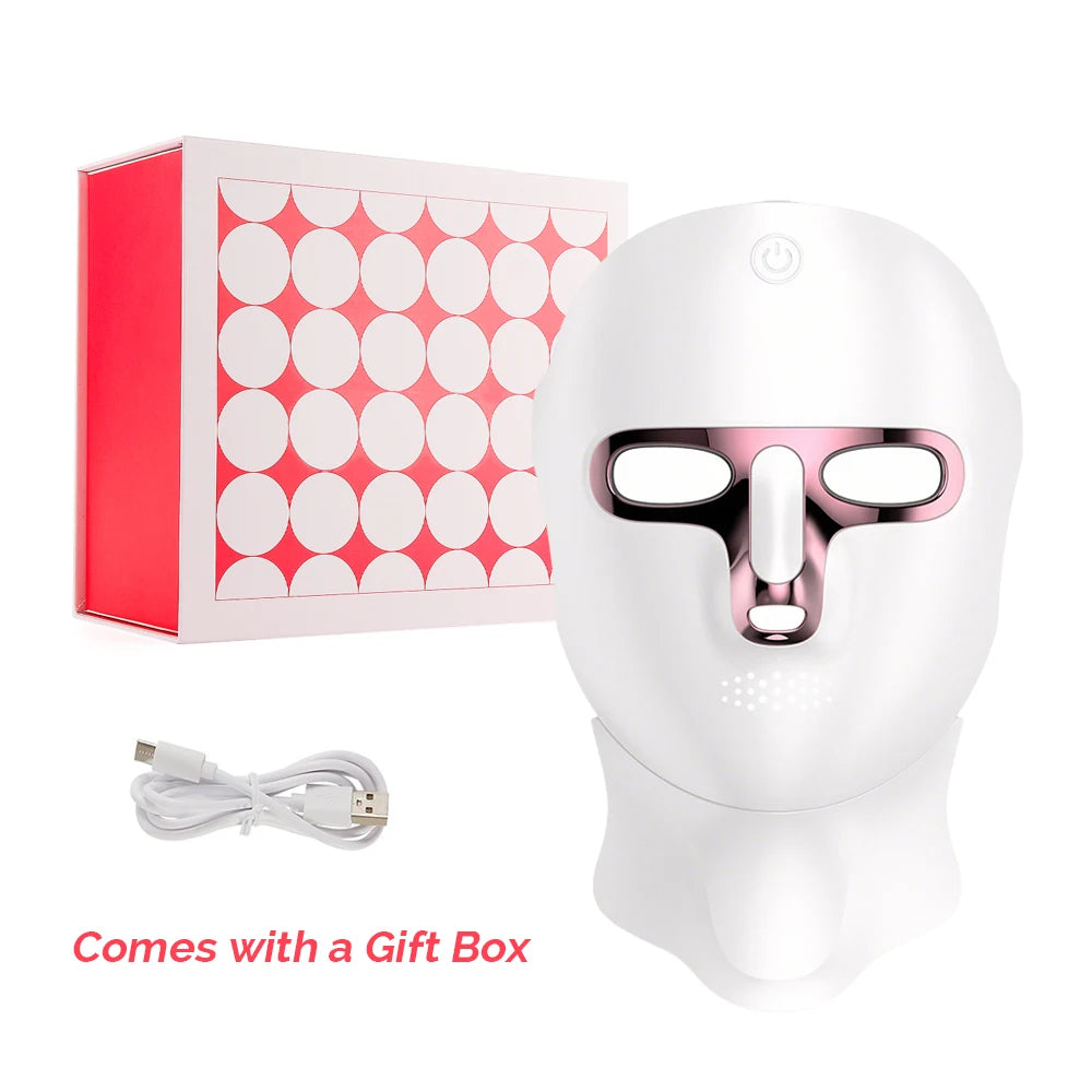 Wireless 7 Colors Photon Face Neck Beauty LED Mask Facial SPA Mask Red Light Skin Repair Skin Care Anti-Ance Tighten Anti-Aging