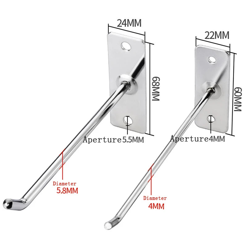 Wall Hook Nail Wall Display Lewelry Hook Mobile Phone Accessories Single Line Hook Steel Hardware Tool Hammer Pliers Wall Mount