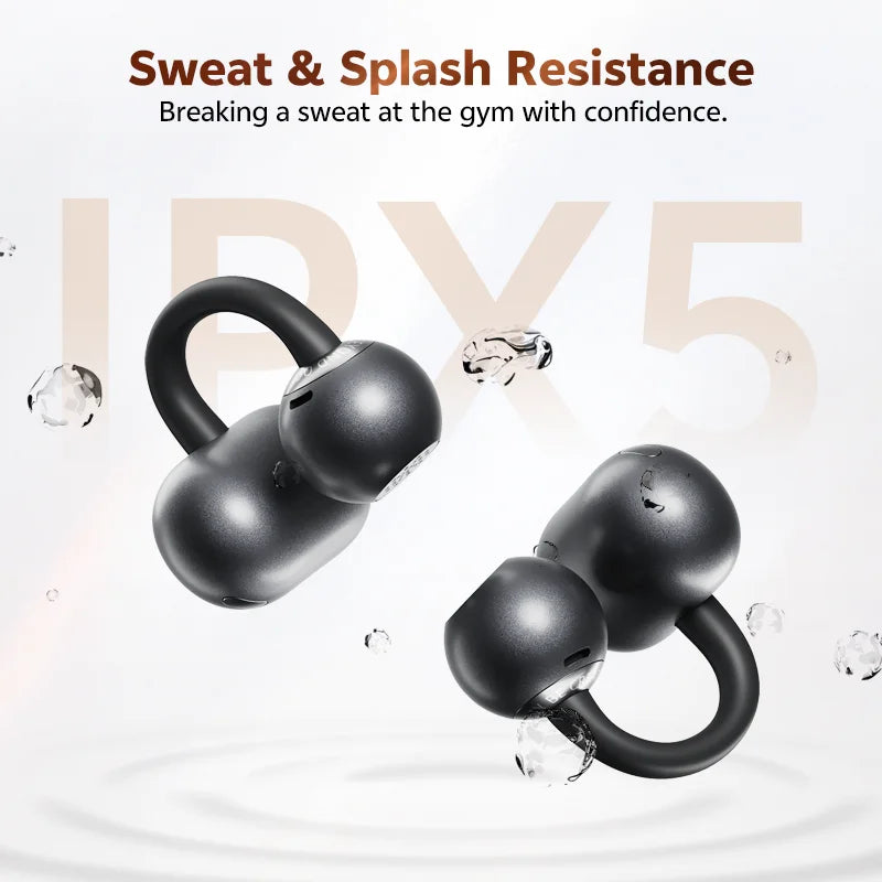 QCY Open Ear Wireless Earbuds Crossky C50 Bluetooth 6.0 Headphones 4 Mic 35H Playtime Ear Cuff Earphones for Fitness IPX5
