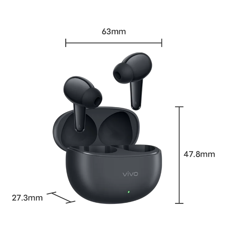 Original VIVO TWS 5e Wireless Bluetooth Earbuds 55db Hybrid Adaptive Noise Reduction 55h Battery Life Immersive Panoramic Sound