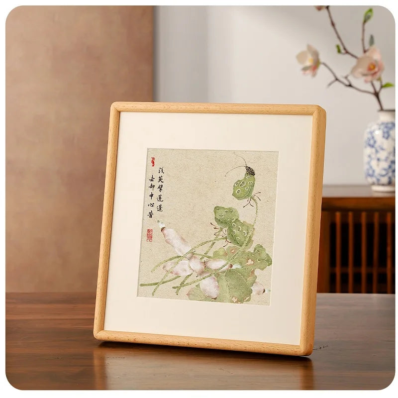 Solid Wood Picture Frame - Black Walnut Rounded Corner Square Photo Frame for Home Décor and Display