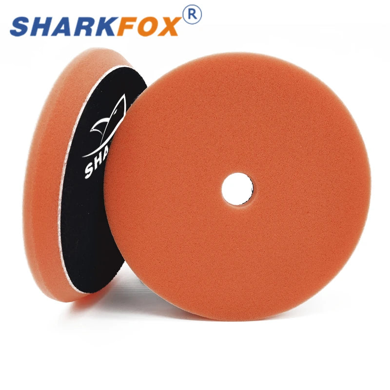 Sharkfox 5inch Polishing Pads Buffing Sponge Pad Polish Disc Smooth Foam Pads DA/RO Polisher Buffer Use for Car Beauty Auto Care