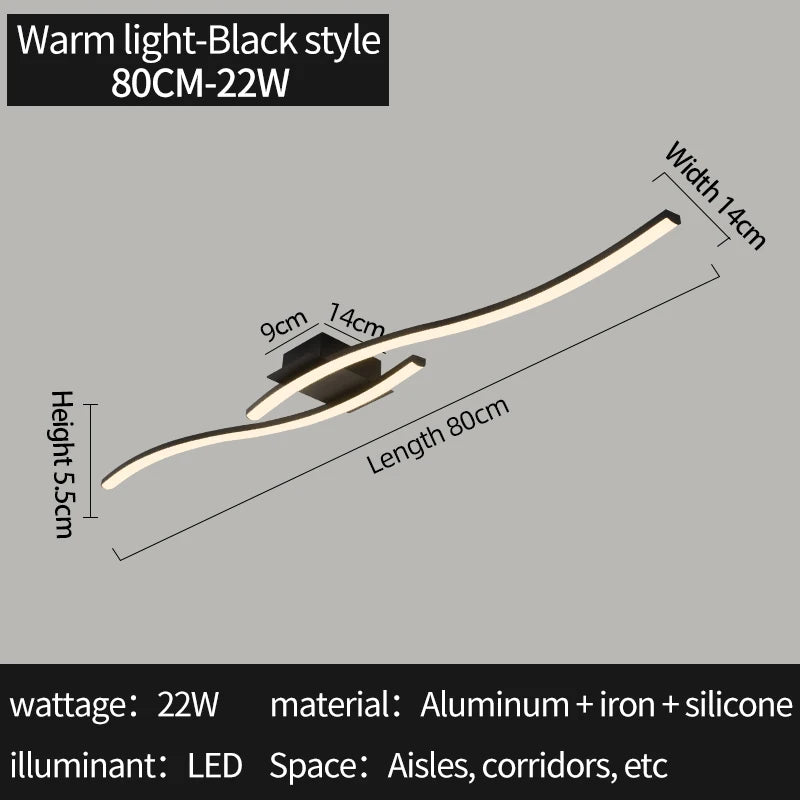 Modern Minimalist Black Ceiling Light Bedroom LED Pendant Ceiling Lamp Design for Home Décor Living Room Office Interior