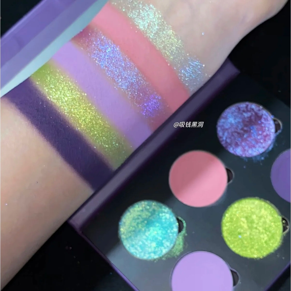 CHOIZ BEAUTY 6 Color Eyeshadow Platte Green Matte Chameleon Shimmer Glitter High Pigmentated Eye Shadow Gothic Eyemakeup