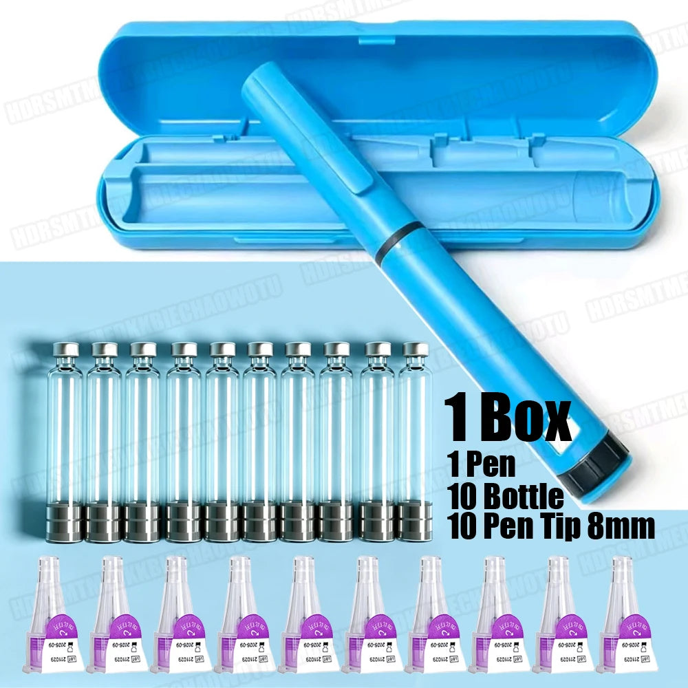Reusable 3ml Injection Pen Set With Portable Case 10 Needle 10 3ml Cartridge for Weight Loss Medical Aesthetic Beauty Universal