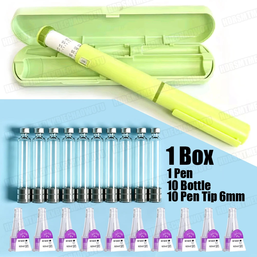 Reusable 3ml Injection Pen Set With Portable Case 10 Needle 10 3ml Cartridge for Weight Loss Medical Aesthetic Beauty Universal