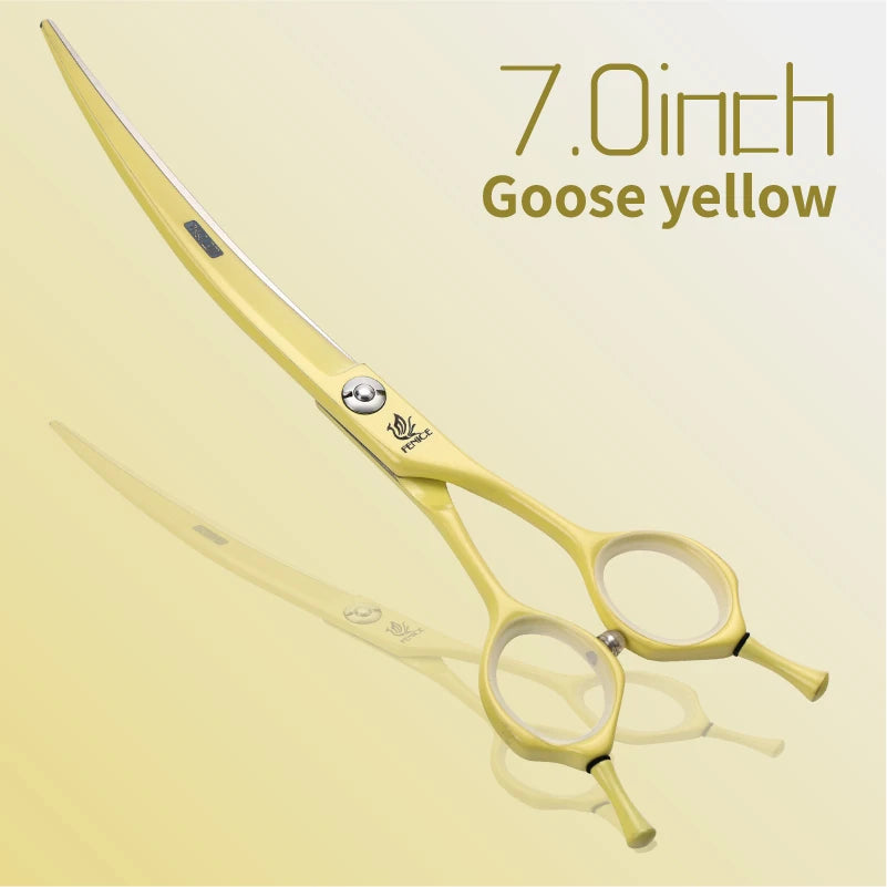 Fenice Dog Scissors 6.25/7.0inch Curved Scissors Pet Grooming Shears JP440C Dog Beauty Scissors Groomer Equipment