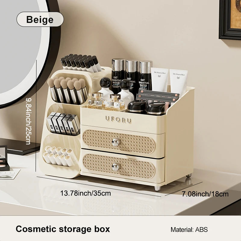 UFORU Makeup Organizer For Vanity, Countertop Organizer With Drawers, Spacious Cosmetic Display Case for Beauty Essential, Skinc